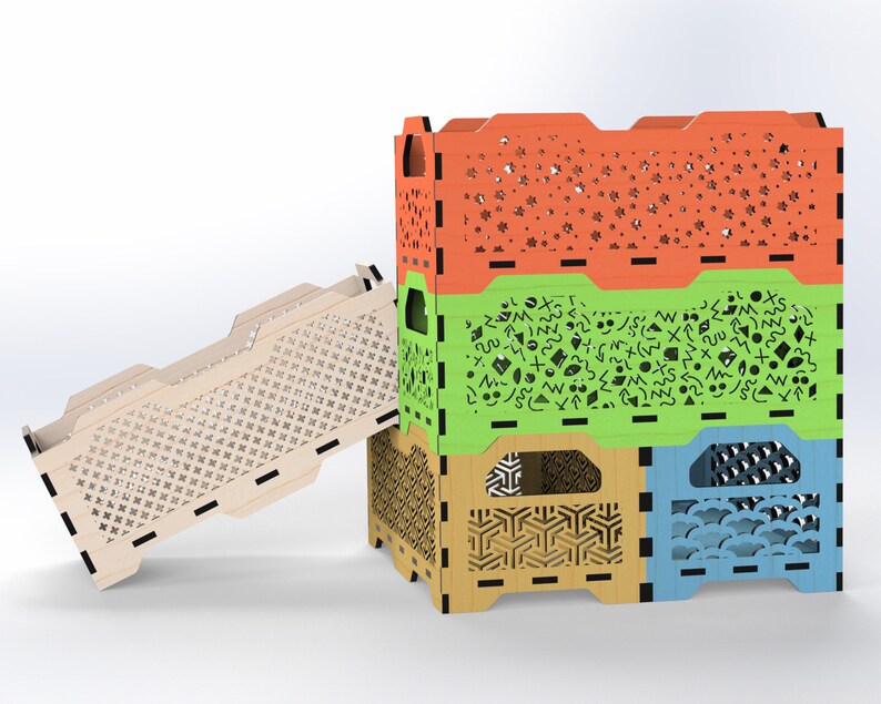 Stackable Crates 5 Different Boxes Bundle SVG Digital Download for ...