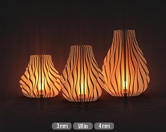 Laser Cut Tealight Holder Files Bundle for Laser Cutters SVG Candle Holders