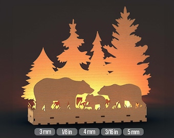 Bear Family Tealight Holder SVG Files