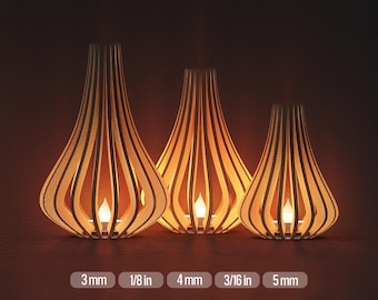 Tealight Holder SVG Candle Holder Digital Download File Bundle Glowforge Laser Cutting Files