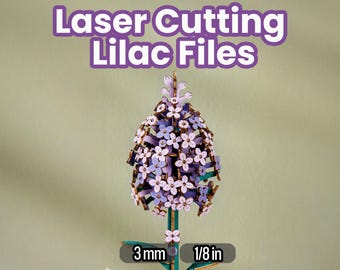 Lilac Flower SVG Laser Cut Files, Camellia Plant (Digital Download)
