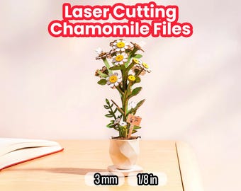 SVG Chamomile Flower Digital File for Laser Cutting Digital Download Bouquet