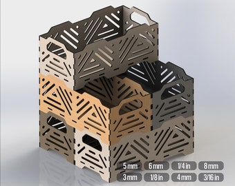 SVG Stackable Crates Boxes SVG File Bundle for Laser Cutters