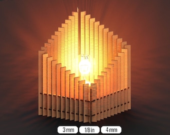 Desktop Lamp Decorative Mountain SVG Files for Laser Cutters Digital Download