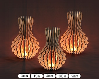 SVG Tealight Holder for Laser Cutters Complex Shape SVG Digital Download