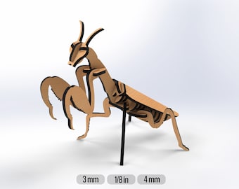 SVG Laser Cut Praying Mantis DIY Digital Download for Laser Cutters