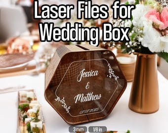 Wedding Card Box Laser Cut File: Customizable Wood Gift Box (Digital Download)