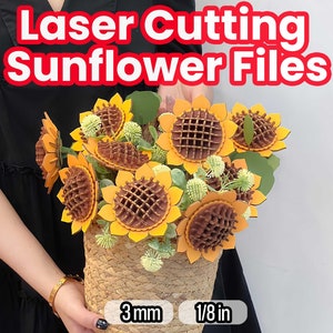 SVG Blumen Laserschnittdatei für Sonnenblume Lasercut Pflanze DXF