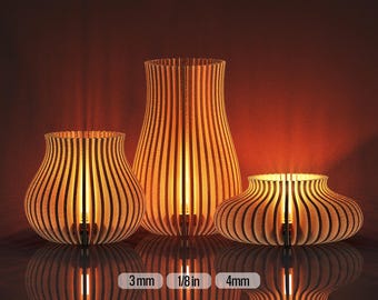 Laser Cut Tealight Holder SVG Bundle: Decorative Candle File (Digital Download)
