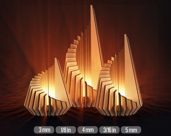 Tealight Holder Bundle Decorative Laser SVG Files for Laser Cutters 3 Sizes