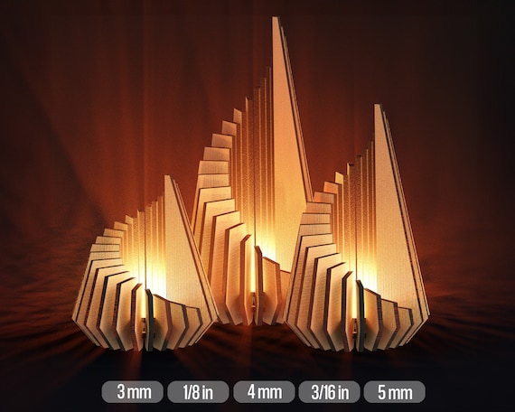 Tealight Holder Bundle Decorative Laser SVG Files for Laser Cutters 3 Sizes