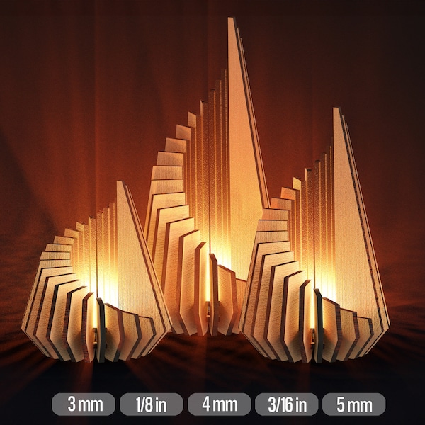 Tealight Holder Bundle Decorative Laser SVG Files for Laser Cutters 3 Sizes