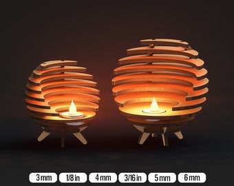Sphere Tealight Holder SVG Set Candle Holder Digital Download