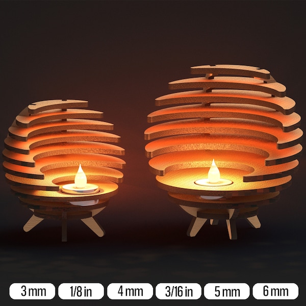 Sphère Tealight Holder SVG Set Candle Holder Téléchargement numérique