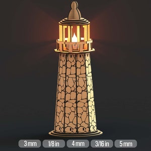 SVG Teelicht-Kerzenhalter für Laserschneider LightHouse Laterne Datei Bundle