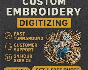 High-Quality Custom Embroidery Digitization | Custom Logo Digitizer | Personalized Pic Into Embroidery Digitization | Unlimited Revisions