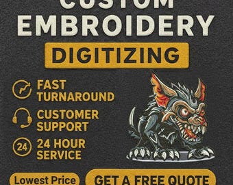 High-Quality Custom Embroidery Digitization | Custom Logo Digitizer | Personalized Pic Into Embroidery Digitization | Unlimited Revisions