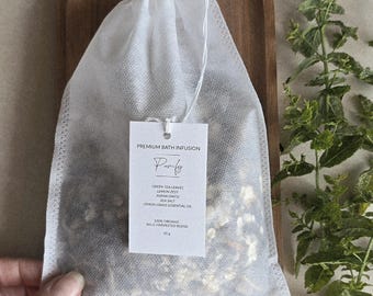 Purify Bath Tea Blend Sachets | Detox Herbal Soak, Aromatherapy Bath, Spa Gift, Relaxing Herbal Salts