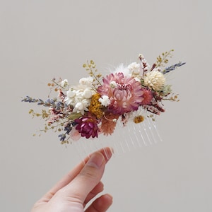 Torkade blommor brudhårkam / Boho bröllopsaccessoarer