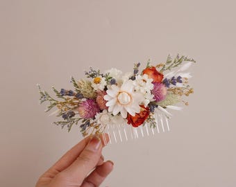 Natural daisy dried flower mixed bridal hair accessories,Bohemian wedding hair accessories,