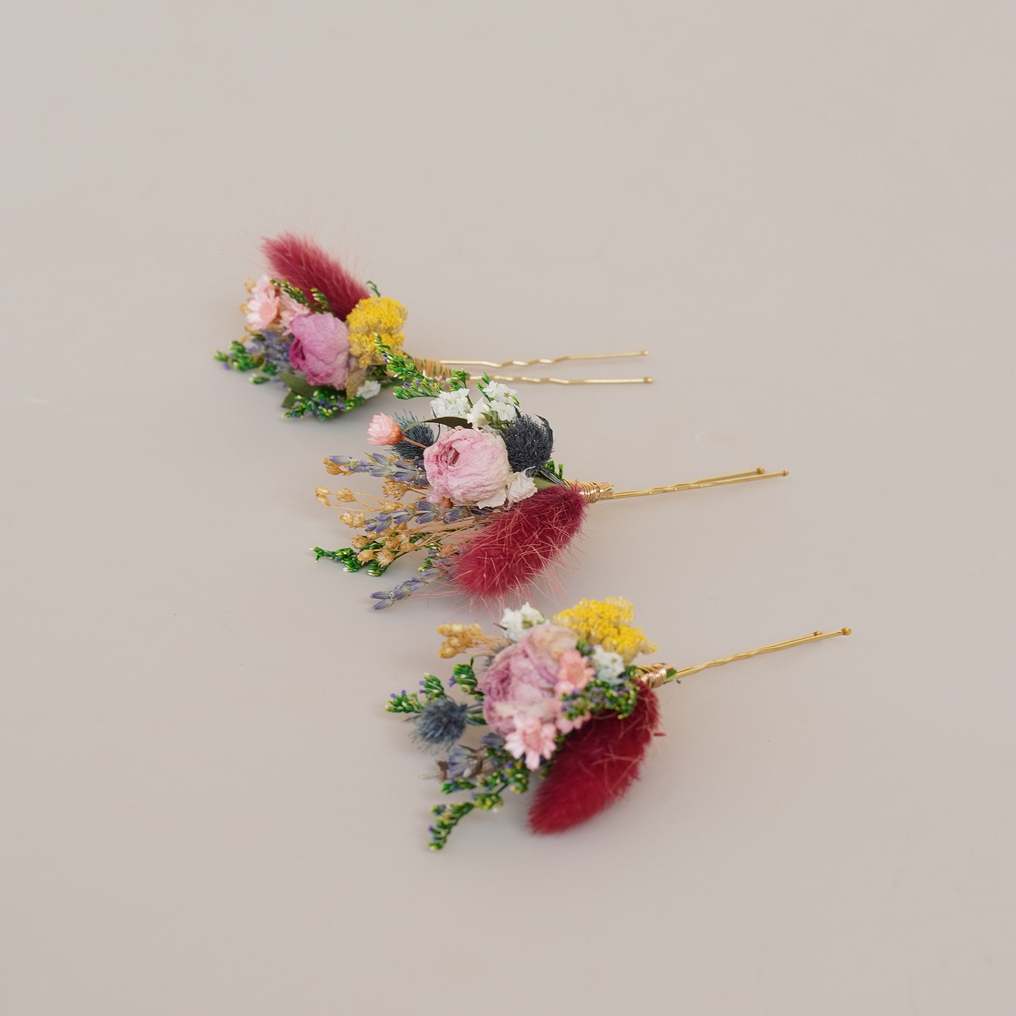 Dried Flowers Hair Pin,bridal Hair Pin, Rustic Boho Bridal Hair Piece ...