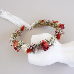 Dried  Rose Flowers Crown,Dried Flowers Crown,Bridal Crowns,Wedding Crown,Flower Girl Crow,Newborn Crown,Boho Bride Crown