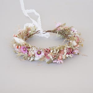 Dried Daisy+Rose Flowers Crown,Boho Bride Crown,Dried Flowers Crown,Bridal Crowns,Wedding Crown