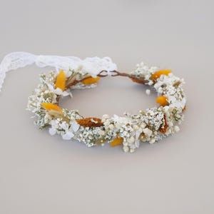 Getrocknete Blumen Krone, Schleierkraut Krone, Brautkronen, Hochzeitskrone, Boho Braut Krone