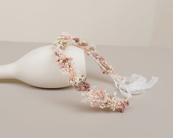 Boho Bride Crown,Baby's Breath Crown,Dried Flowers Crown,Bridal Crowns,Wedding Crown