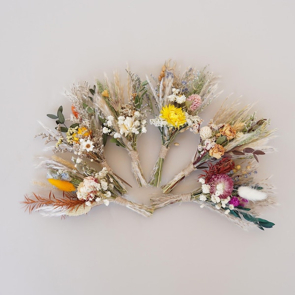 Dried Flowers Mini Bouquet,  Bohemian Mini Dried Flower Bouquet,Table Decorations, Center Decoration, Holiday Gift,Natural Dry Flower