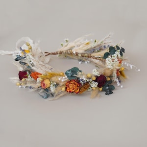 Dried Rose Flowers Crown,Dried Flowers Crown,Bridal Crowns,Wedding Crown,Flower Girl Crow,Newborn Crown,Boho Bride Crown
