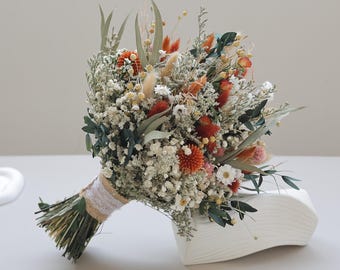 Getrocknete Blumen-Brautstrauß, getrocknete Blumen-Blumenstrauß für Hochzeit, Blumenstrauß, Boho-Hochzeits-Trockenblumen