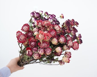 Rose with many buds,Dried roses flower bundle，Natural rose bud flower,  Bouquet decoration, Natural dried flowers, Home decoration