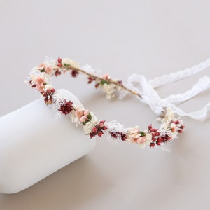 Getrocknete Blumen Krone, Schleierkraut Krone, Brautkronen, Hochzeitskrone, Boho Braut Krone