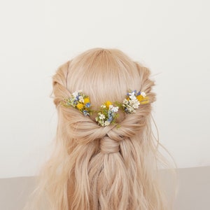 Dried flowers hair pin,Bridal Hair pin, Rustic Boho Bridal hair piece, Bridal  wedding hair accessories