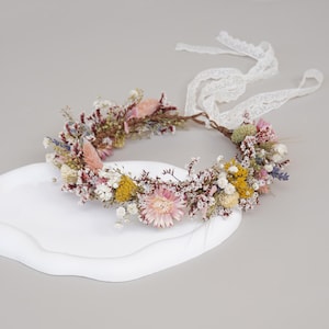 Daisy Dried Flowers  Crown,Dried Flowers Crown,Bridal Crowns,Wedding Crown,Boho Bride Crown