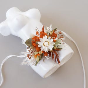 Daisy Dried Wrist Flower,Bohemian Wedding Accessories, Dry Flower Wrist  Corsage