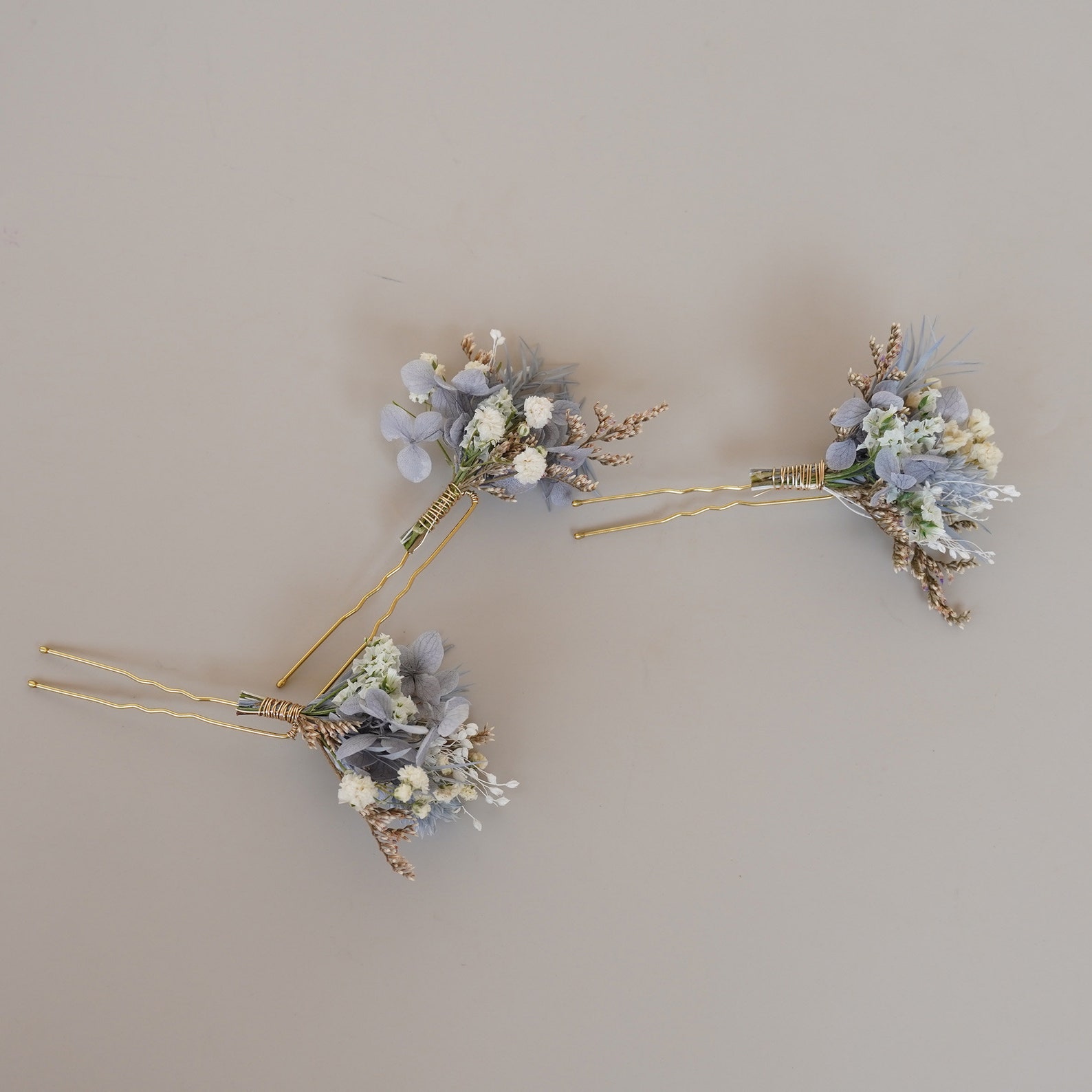 Baby Blue Dried Flower Hair Pins ,dried Flowers Hair Pin,bridal Hair ...