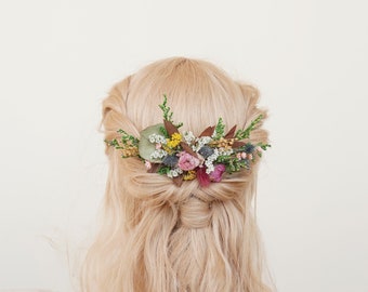 Natural rose dried flower hair comb mixed bridal hair accessories,Bohemian wedding hair accessories