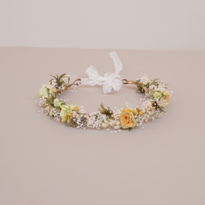 Boho Bride Crown,Baby&#39;s Breath Crown,Dried Flowers Crown,Bridal Crowns,Wedding Crown,Flower girl Crown