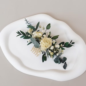 Natural  Dried Flower Hair Comb,Eucalyptus Dry Flower Hair Comb,Natural Dried Flower Mixed Bridal Hair Accessories