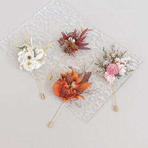 Dried Flower Wedding Brooch,Groomsmen Floral Brooch,Flower Boutonniere,Wedding Lapel Pin