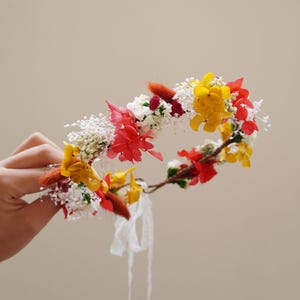 Dried Flowers Crown,Boho Bride Crown,Baby&#39;s Breath +Hydrangea Dried Flowers Crown,Bridal Crowns,Wedding Crown,Flower Girl Crown