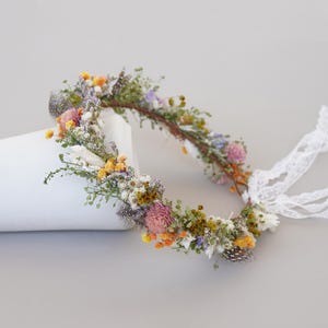 Dried Flowers Crown, Bride Crowns, Wedding Crown, Boho Bride Crown，Dried Flower Hair Accessory