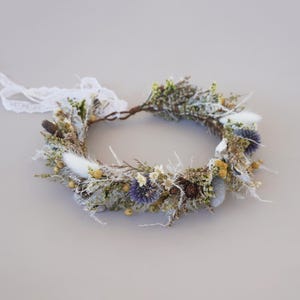 Handmade Crown,Dried Flowers Crown,Bridal Crowns,Wedding Crown,Boho Bride Crown,Natural Dried Flowers Mixed Colour Crown