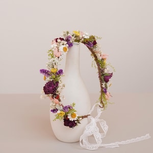 Dried Flower Crown: Boho Wedding Bride Headpiece