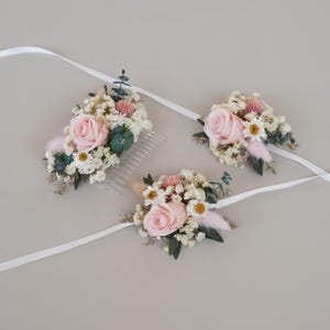 Dried Flower Hair Comb,Boho wedding hair Accessories,Eucalyptus+Rose Dry Flower Hair Comb,Natural Dried Flower Mixed Bridal Hair Accessories