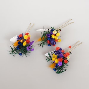 Dried flowers hair pin,Bridal hair pin, Rustic Boho Bridal hair piece, Bridal  wedding hair accessories,Baby&#39;s breath hair pin