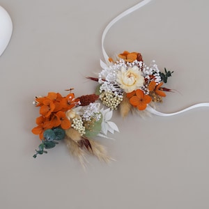 Daisy Dried Wrist Flower,Bohemian Wedding Accessories, Dry Flower Wrist  Corsage，Wrist Corsages Boho Wedding