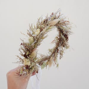 Dried Flowers Crown,Bridal Crowns,Wedding Crown,Boho Bride Crown,Natural Dried Flowers Mixed Colour Crown,Handmade Crown
